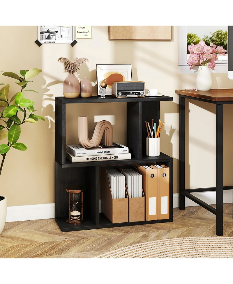 Sugift Three Tier Bookshelf with Open Display Shelves for Small Space