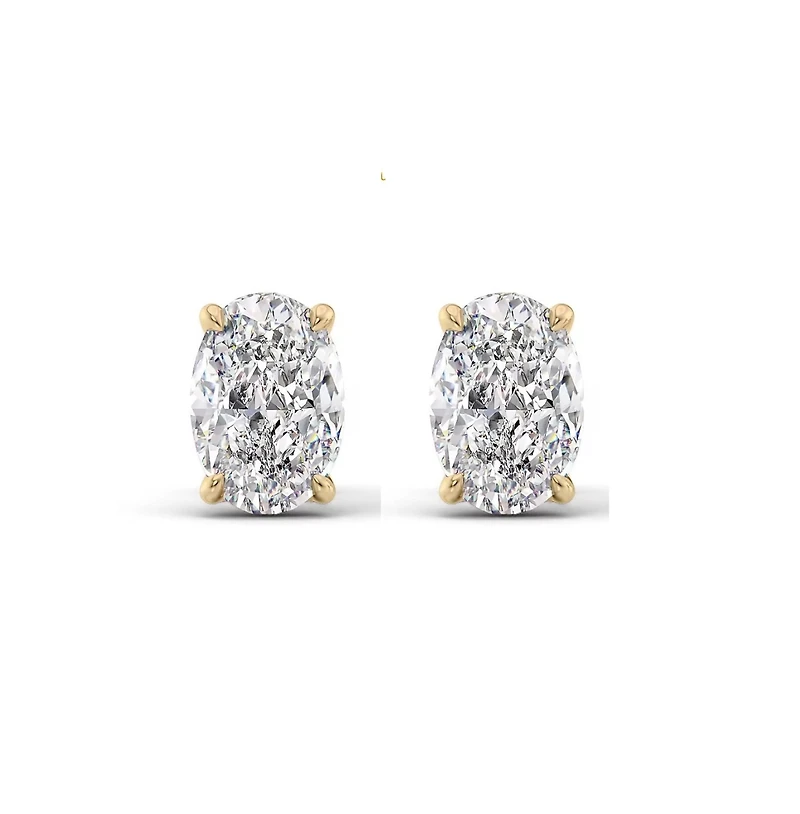 Dloria Elena Oval Moissanite Vermeil Stud Earrings