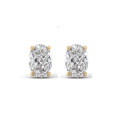Dloria Elena Oval Moissanite Vermeil Stud Earrings