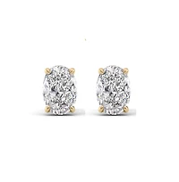 Dloria Elena Oval Moissanite Vermeil Stud Earrings