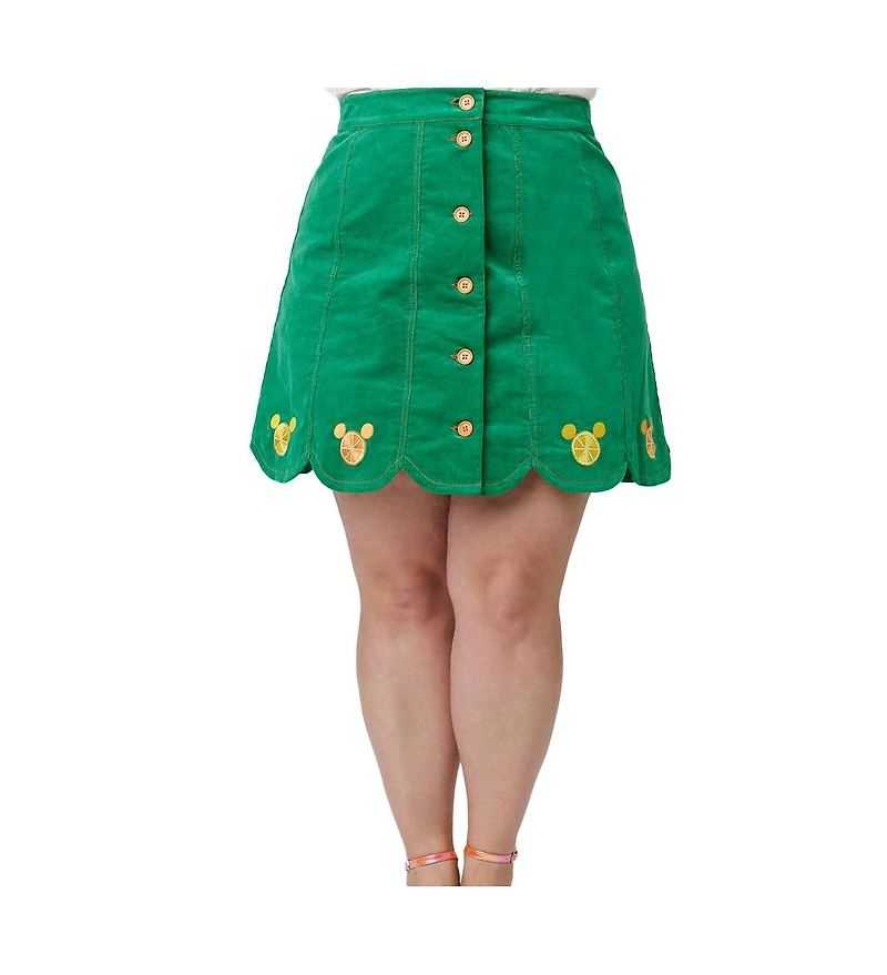 Smak Parlour Plus Scallop Hem Corduroy Mini Skirt