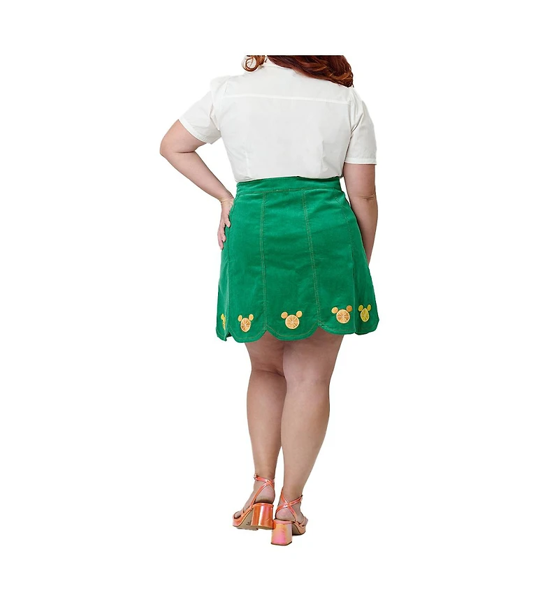 Smak Parlour Plus Scallop Hem Corduroy Mini Skirt