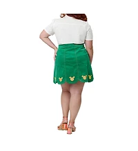 Smak Parlour Plus Scallop Hem Corduroy Mini Skirt