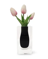Classic Touch Double Wall Crystal Bud Vase