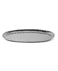 Classic Touch Stainless Steel Crushed Oblong Tray, 17.5"