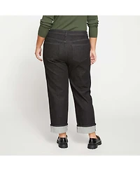 Universal Standard Women's Stevie High Rise Cuffed Straight Leg Jeans