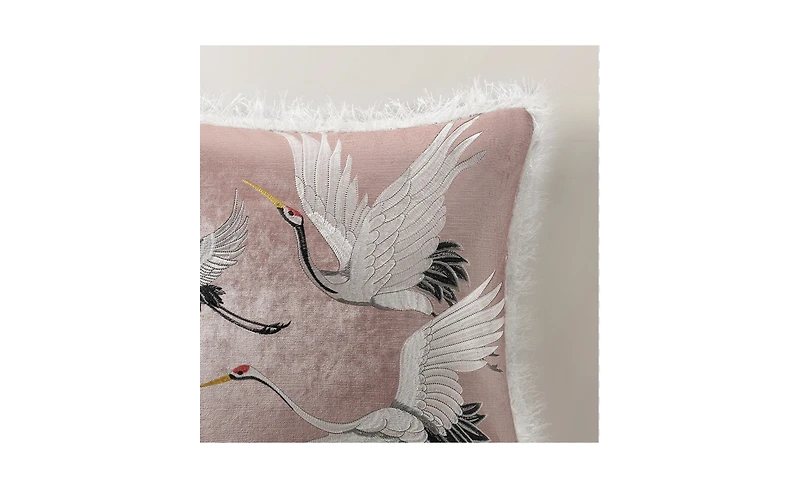 Z Gallerie Crane Embroidered Pillow 20"