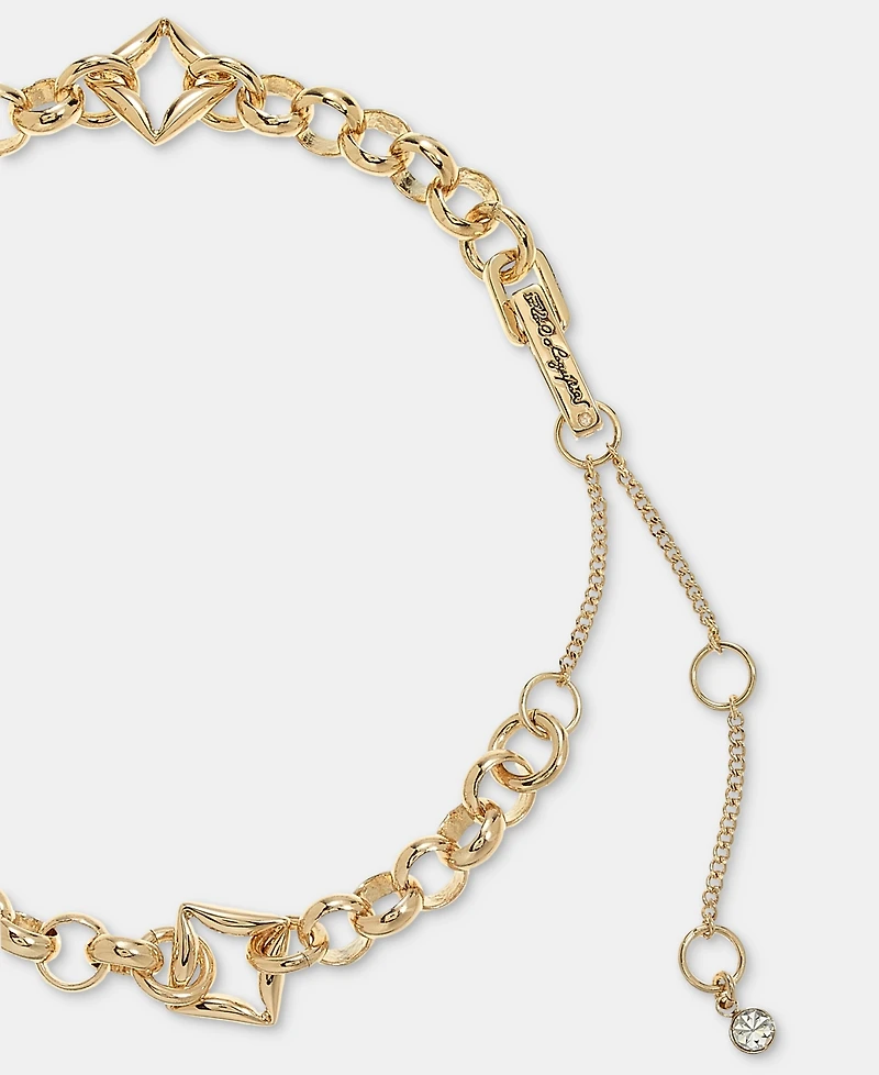 Karl Lagerfeld Paris Puffy Geometric Link Collar Necklace, 16" + 3" extender