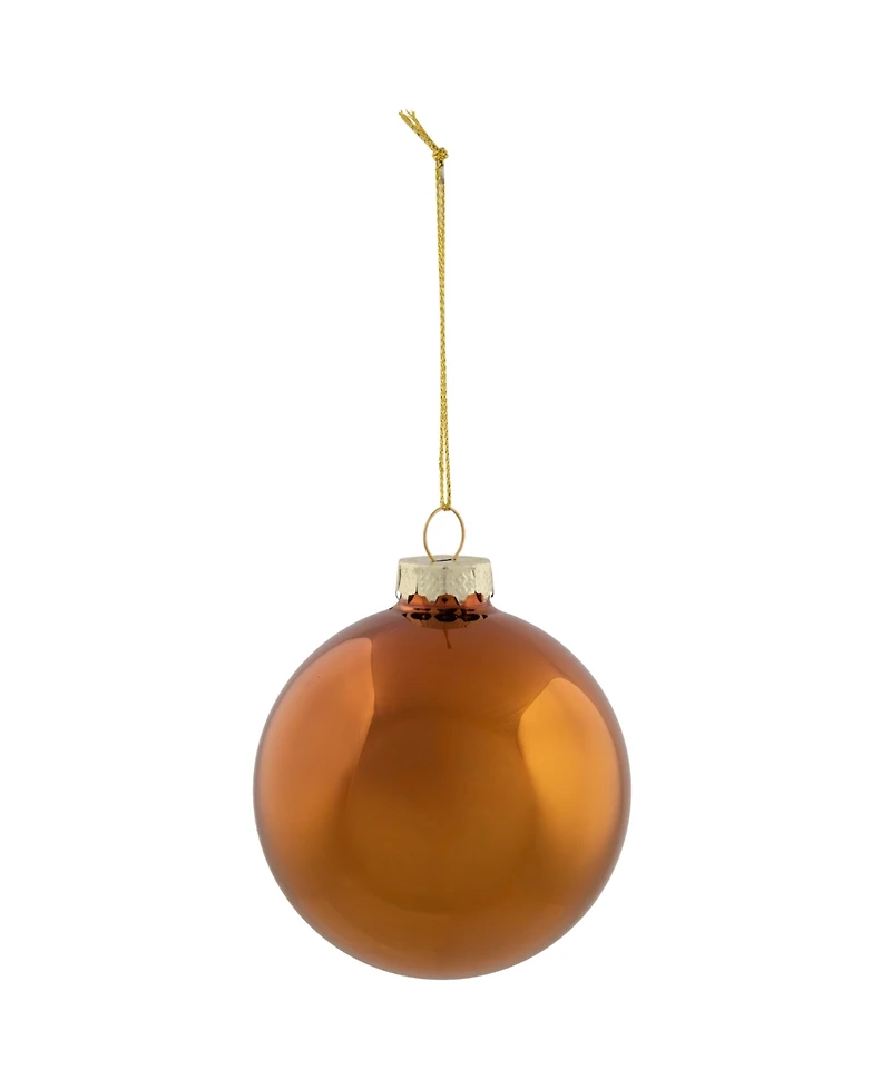 Northlight 6-Piece Shiny and Matte Copper Glass Ball Christmas Ornament Set 3.25" 80mm