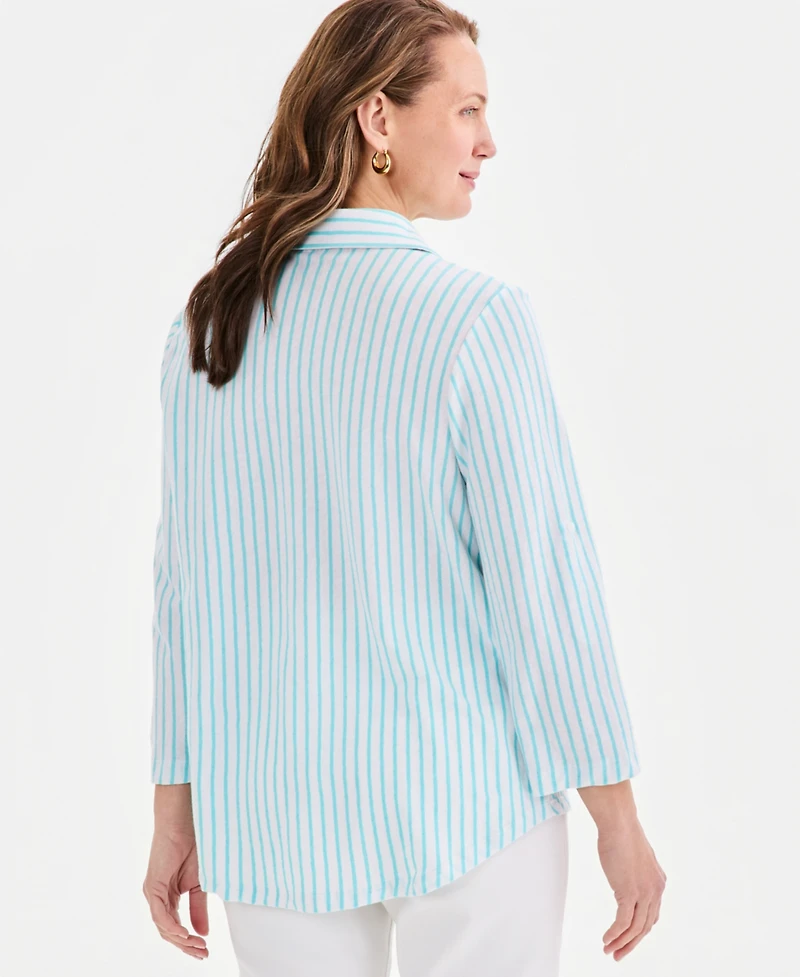 Style & Co Petite Collared Neck Button-Down Top, Macy's Exclusive
