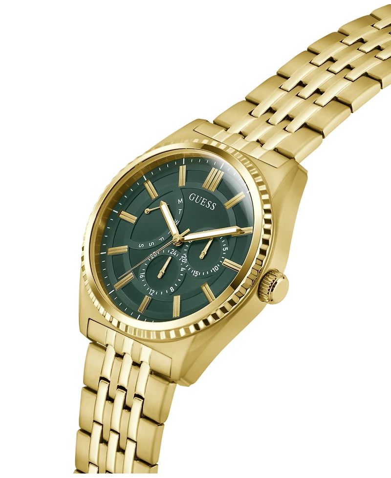 Guess Men's Gold-Tone Stainless Steel Multi-Function Watch, 44mm