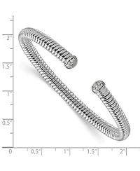 Curata Jewelry 18k Yellow, White or Rose Gold Italian 0.17cttw Diamond Tubogas Cuff Stackable Bangle Bracelet 6.5mm Wide Cuff Bracelet