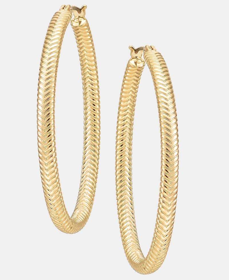 Lauren Ralph Lauren Textured Oval Hoop Earrings