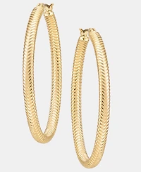 Lauren Ralph Lauren Textured Oval Hoop Earrings