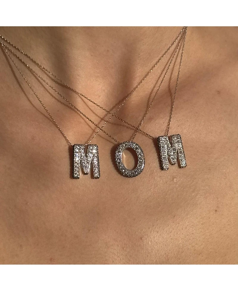 Suzy Levian New york Sterling Sapphire 3-d Letter "M" Initial Pendant