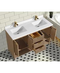 Ari Bath, San Diego 55" Freestanding Vanity, Oak Finish