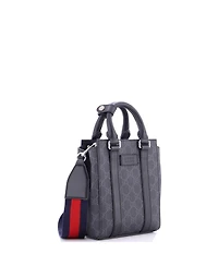 Pre-Owned Gucci Mini Convertible Web Open Tote Gg Coated Canvas