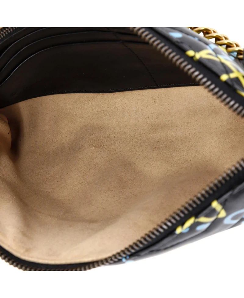Pre-Owned Gucci Mini Gg Marmont Chain Shoulder Bag GucciGhost Matelasse Leather