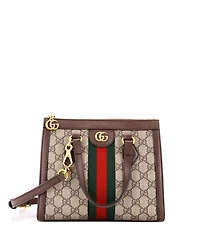 Pre-Owned Gucci Small Ophidia Top Handle Tote Gg Coated Canvas