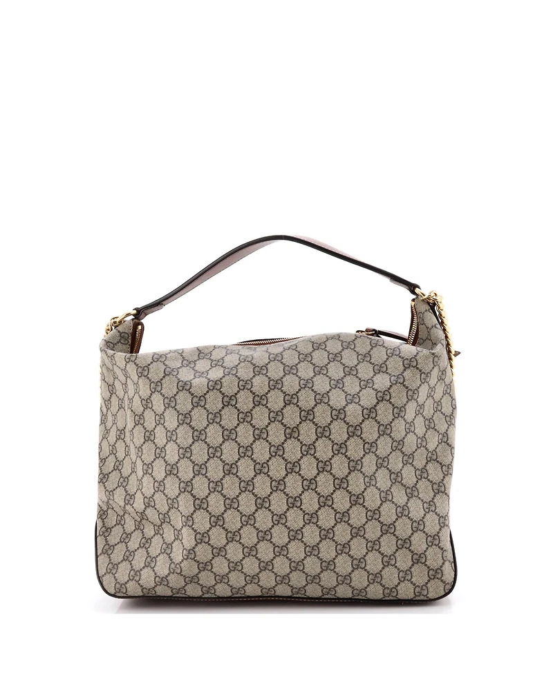 Pre-Owned Gucci Large Chain Hobo Gg Coated Canvas