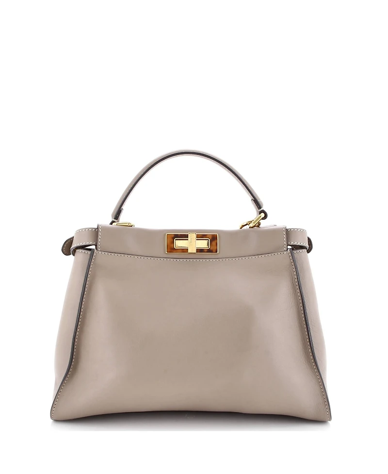 Pre-Owned Fendi Regular Peekaboo Bag Leather with Plexiglass Detail