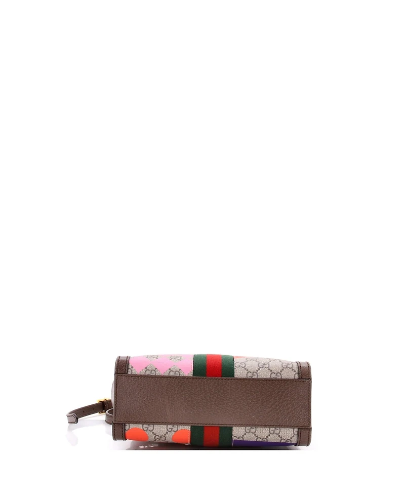 Pre-Owned Gucci Small Ophidia Top Handle Tote Geometric Gg Coated Canvas