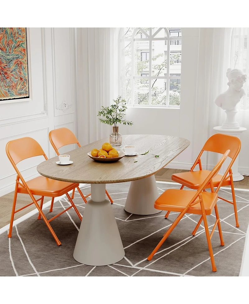 gaomon 6-Pack Folding Chairs, Metal Frame, Holds up to 350 lbs, Foldable for Indoor and Outdoor Use