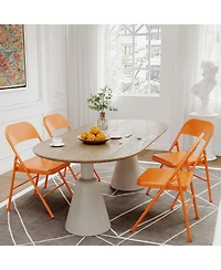 gaomon 6-Pack Folding Chairs, Metal Frame, Holds up to 350 lbs, Foldable for Indoor and Outdoor Use