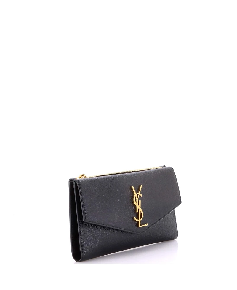 Pre-Owned Saint Laurent Long Uptown Flap Wallet Leather