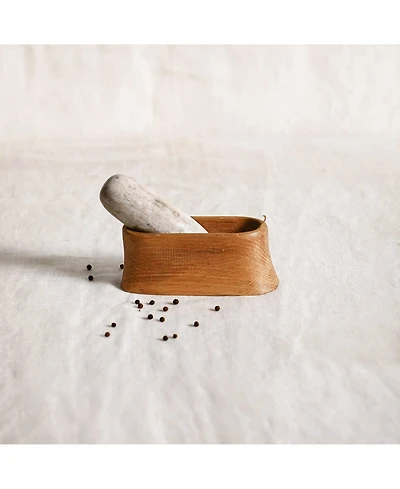 The Collective Home, Belfort Oak Mortar and Marble Pestle