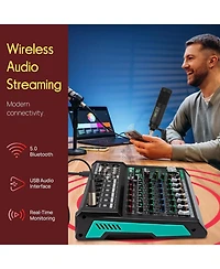 Pyle 10-Ch. Bluetooth Studio Mixer with Dsp Effects PMX510