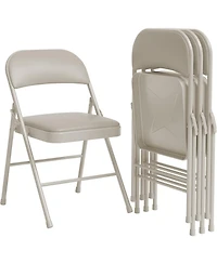 gaomon 8-Pack Metal Folding Chairs, Padded Seat and Back, Heavy-Duty Steel Frame, 350lb Capacity, Stackable for Events