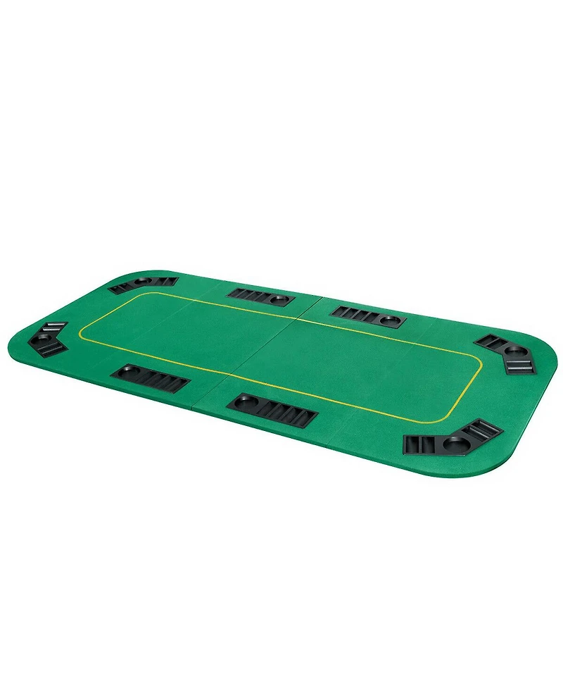 Hongge 8-Player Foldable Poker Table Top with Carry Bag and Cup Holders