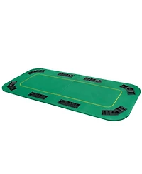 Hongge 8-Player Foldable Poker Table Top with Carry Bag and Cup Holders