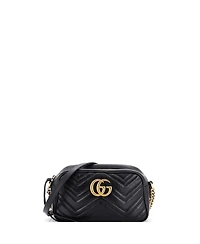 Pre-Owned Gucci Small Gg Marmont Shoulder Bag Matelasse Leather