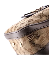 Pre-Owned Gucci Small Vintage Web Boston Bag Gg Canvas