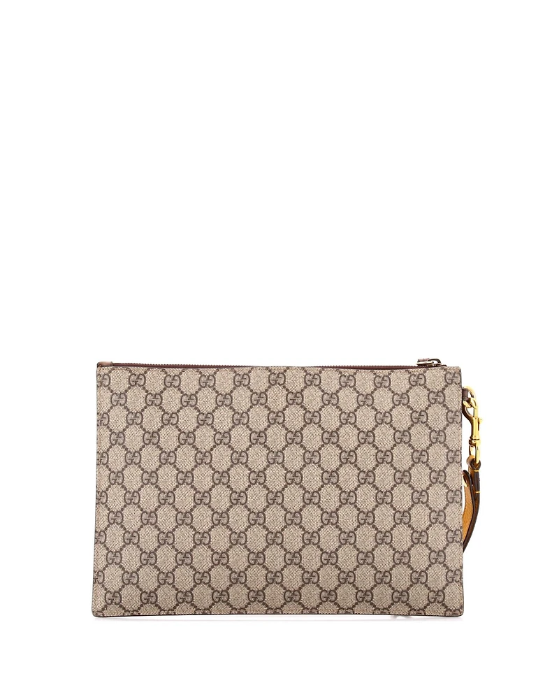 Pre-Owned Gucci Neo Vintage Wristlet Pouch Gg Coated Canvas