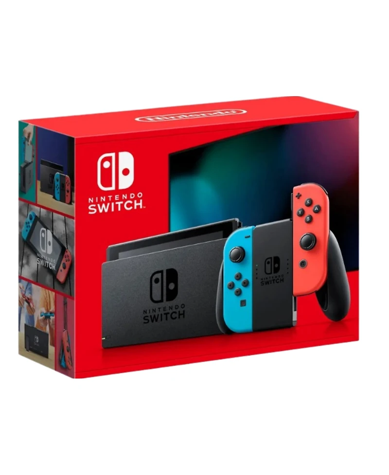 Nintendo Switch Neon Bundle With Accessories and Super Smash Bros Game