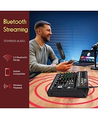 Pyle 8-Ch Digital Audio Mixer with Bluetooth and Dsp Effects (PMX408ST)