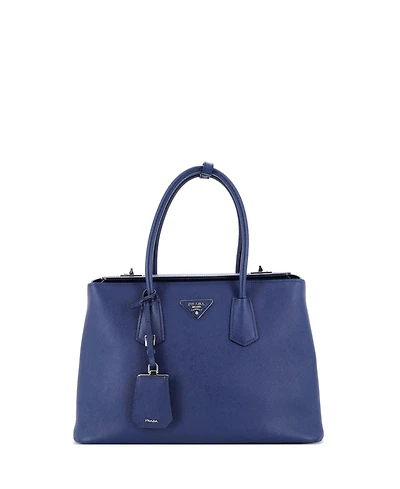Pre-Owned Prada Small Turnlock Cuir Twin Tote Saffiano Leather