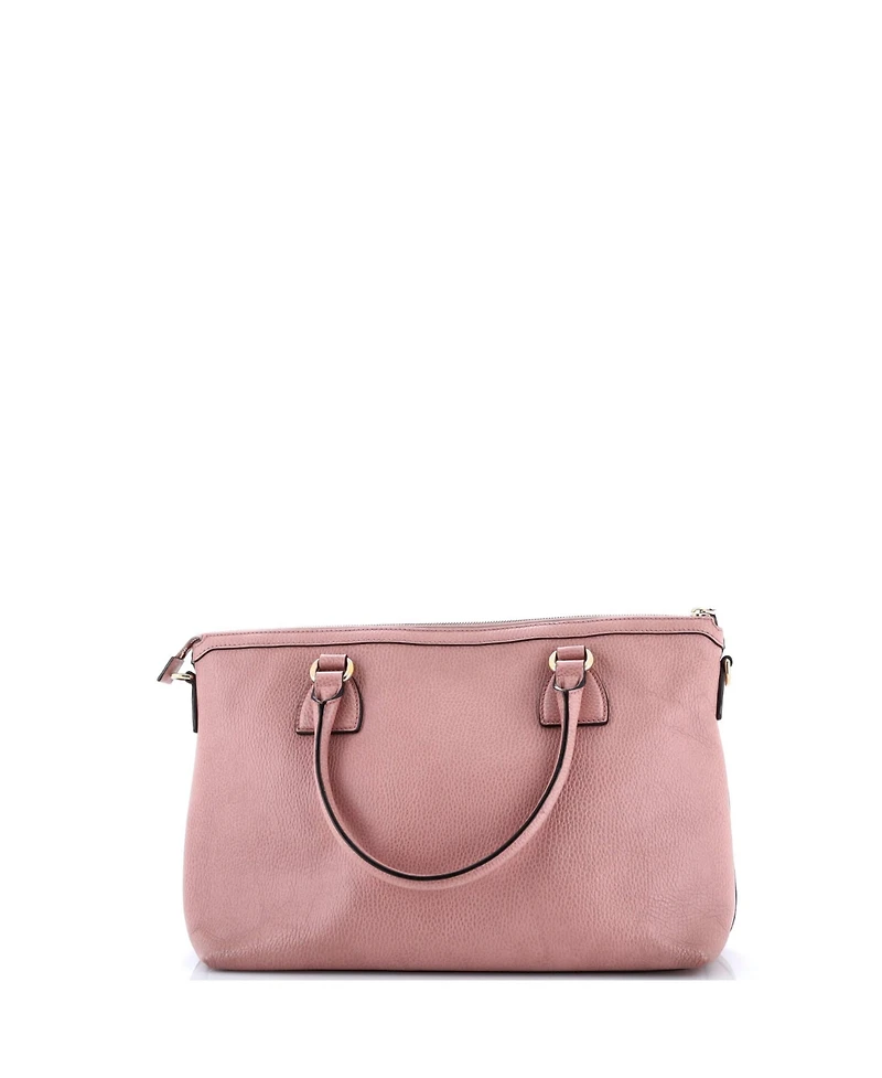 Pre-Owned Gucci Lady Dollar Zip Convertible Tote Leather