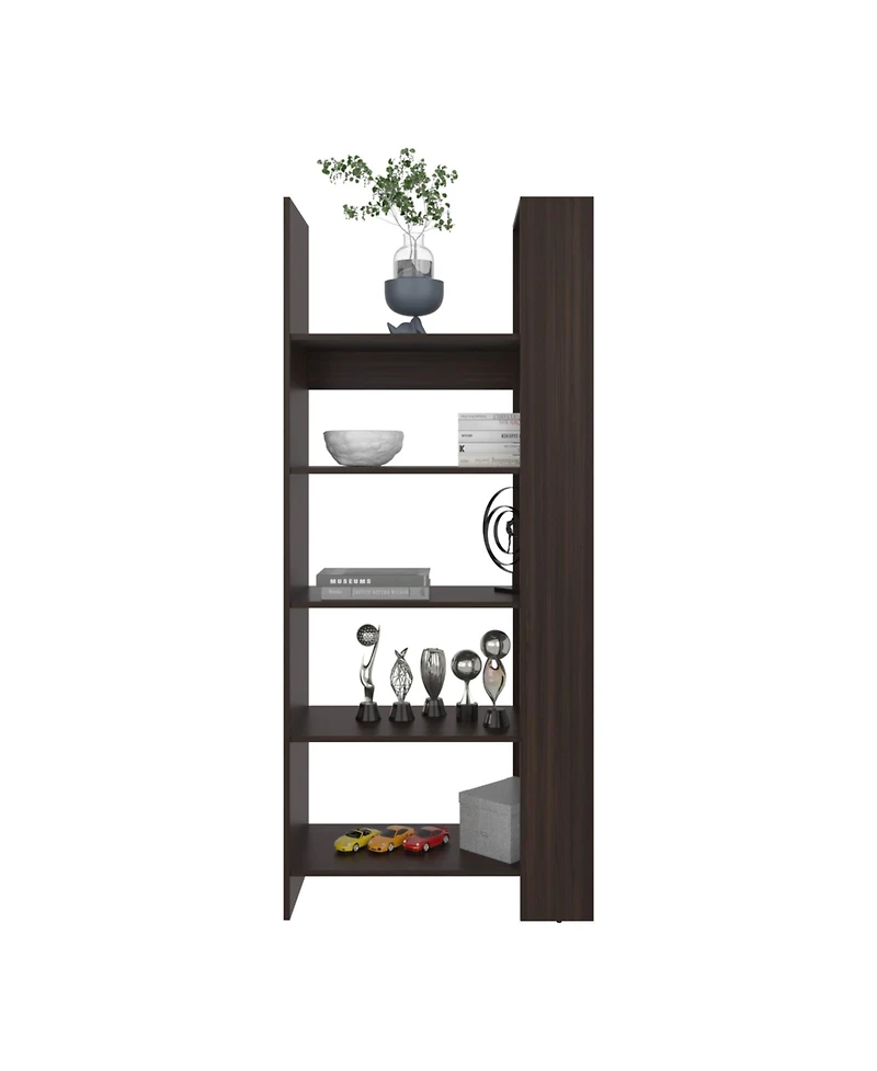 Depot E-Shop 5-Shelf Dark Bookcase
