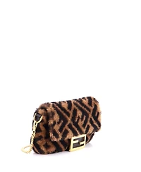 Pre-Owned Fendi Mini Baguette Nm Bag Zucca Shearling