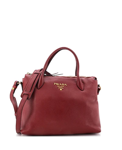 Pre-Owned Prada Medium Dual Strap Zip Tote Vitello Daino