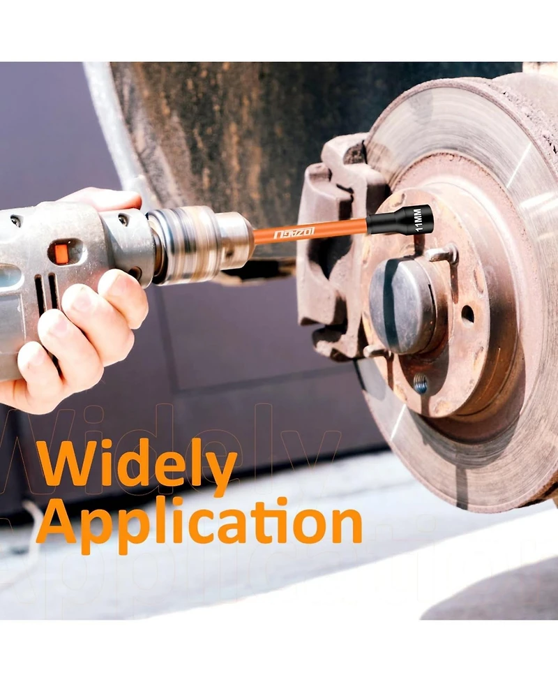 Xdovet 16Pcs Long Magnetic Nut Driver Set for Impact Drill, 6 Inch Long Nut Driver Set, Sae and Metric, 1/4 Inch Hex Shank, Cr-v Steel