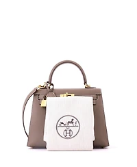 Pre-Owned HERMES Kelly 25 Handbag Grey Epsom with Gold Hardware