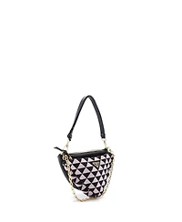 Pre-Owned Prada Mini Double Symbole Triangle Bag Leather and Jacquard