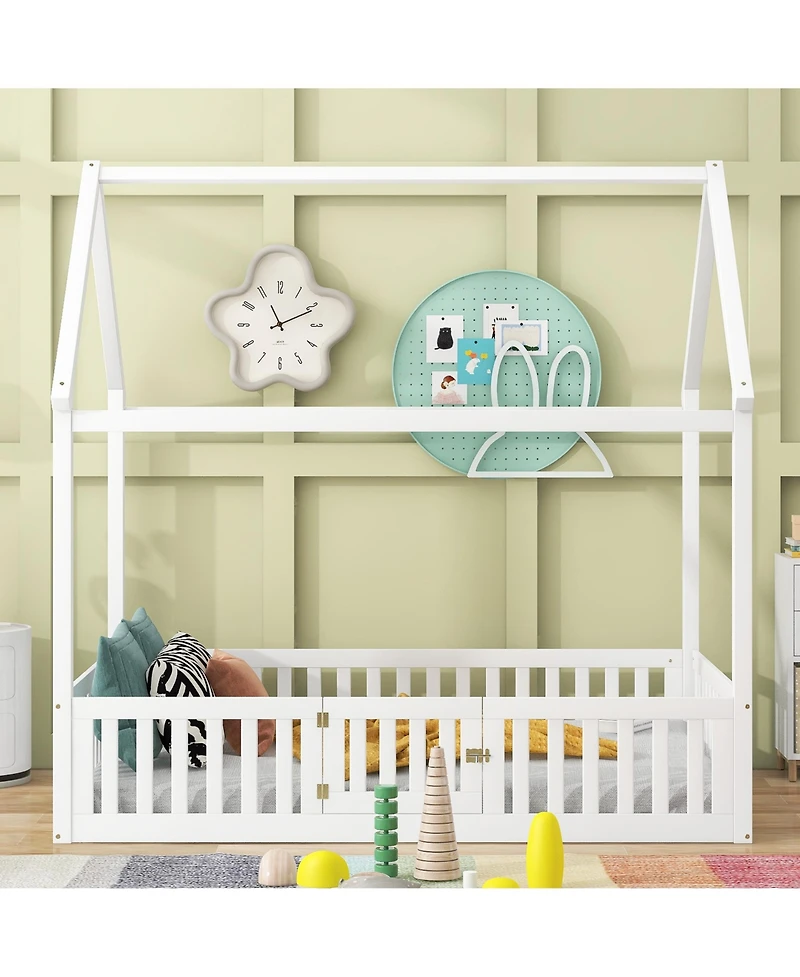 flynama Wood House Bed Fence Door