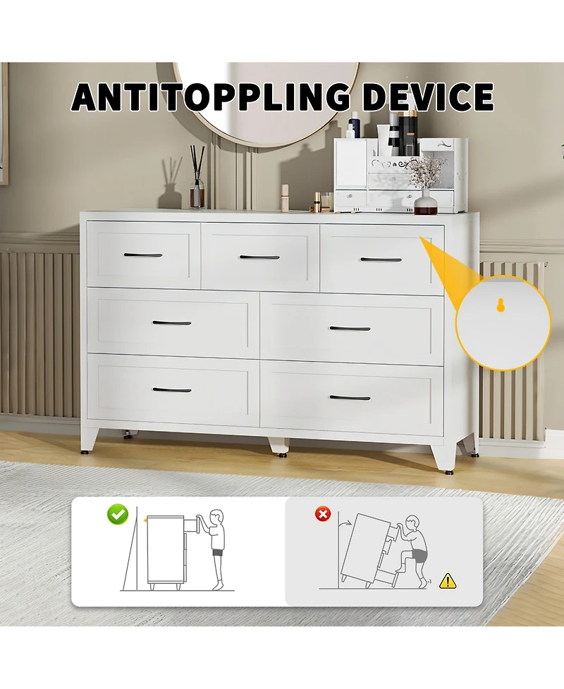 Rainsken 7 Drawer Dresser for Bedroom