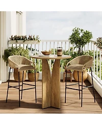 Tribesigns Round Bar Table, 39.37'' H Counter Height Cocktail Table, Wooden High Top Home Bar Unit